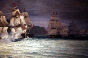 Warship Painting - Combat du Romulus 2 Naval Battle